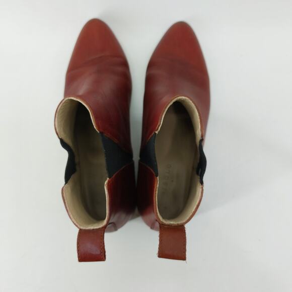 Nisolo Women's Booties Size 9 Leather Burgundy Brown Chelsea - Picture 6 of 13